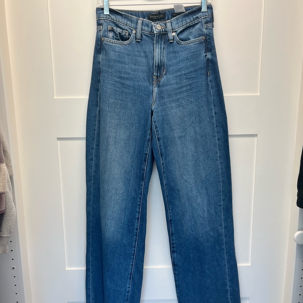 Banana rebublic high rise wide leg jeans
